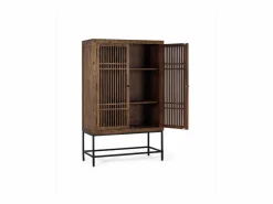 Best Armario de dos puertas fabricado en madera de acacia y patas de metal Armario