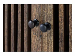 Best Armario de dos puertas fabricado en madera de acacia y patas de metal Armario