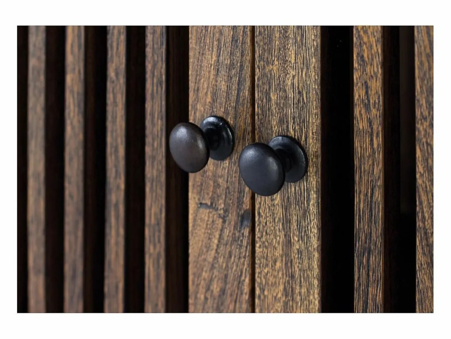 Best Armario de dos puertas fabricado en madera de acacia y patas de metal Armario