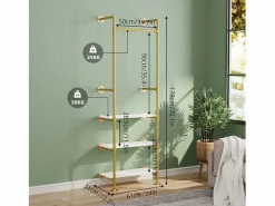 Armario de entrada con dos estantes Perchero estilo industrial Perchero H178cm