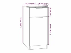 Sale Armario de escritorio madera contrachapada 33,5x50x75 cm Cajonera De Escritorio