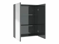 Sale Armario de espejo de baño MDF brillante 60x15x75 cm ES263120 Gris
