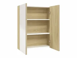 New vidaxl Armario de espejo de baño MDF y roble 60x15x75 cm Blanco