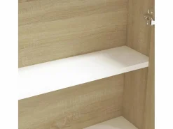 New vidaxl Armario de espejo de baño MDF y roble 60x15x75 cm Blanco