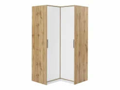 Vente-unique armario de esquina 2 puertas L109 cm blanco y natural claro - LAMIKI