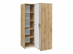 Vente-unique armario de esquina 2 puertas L109 cm blanco y natural claro - LAMIKI