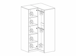 Vente-unique armario de esquina 2 puertas L109 cm blanco y natural claro - LAMIKI