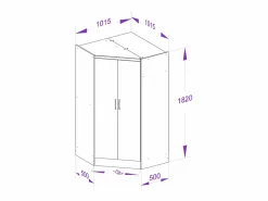 Vente-unique Armario de esquina de 2 puertas Ancho 101 cm color - AURALI