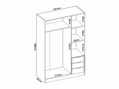 Vente-unique Armario de esquina de 6 puertas y 3 cajones L213 cm en color - LISTOWEL