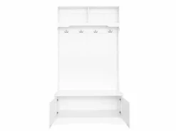 Merax Armario de guardarropa/pasillo con 2 puertas y perchero - 101,5 x 47 x 183 cm - Tablero de partículas -