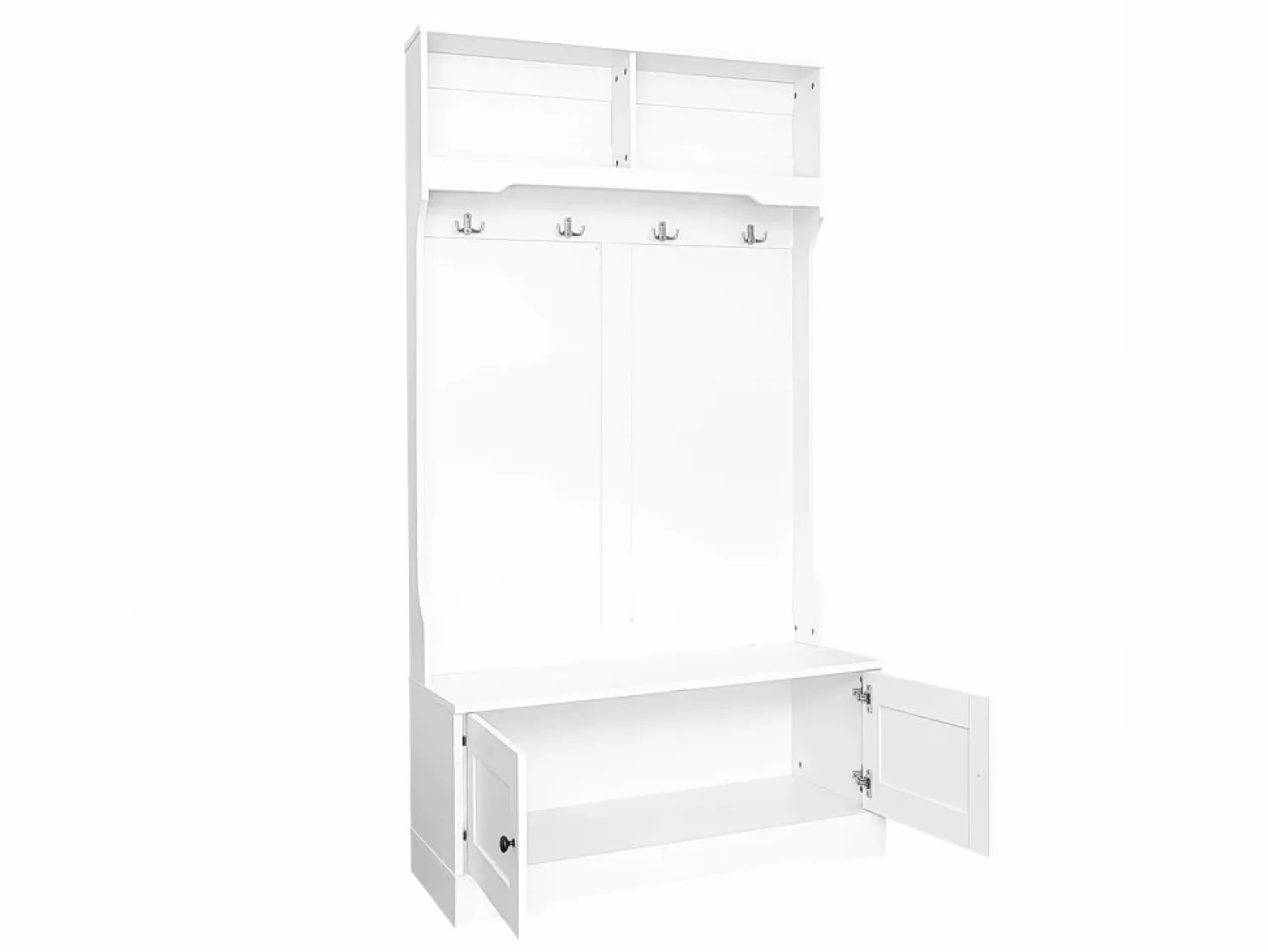 Merax Armario de guardarropa/pasillo con 2 puertas y perchero - 101,5 x 47 x 183 cm - Tablero de partículas -