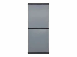 vidaxl Armario de jardín con 3 estantes y negro 68x40x168 cm Gris