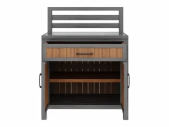 Merax Armario de jardín de madera - 80 x 51 x 119 cm - con encimera + cajón + 2 puertas - natural