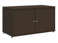Armario de jardín marrón de resina tejida, 110 x 55 x 60,5 cm.