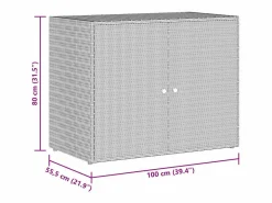 vidaxl Armario de jardín 100x55,5x80 cm Ratán sintético