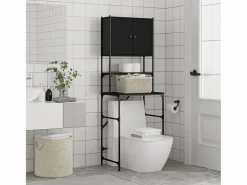Armario de lavadora 68x48,5x194 cm ES916446 Negro