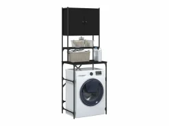 Armario de lavadora 68x48,5x194 cm ES916446 Negro