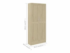 vidaxl Armario de libros contrachapada color roble 82,5x30,5x185,5 cm