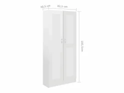 Outlet vidaxl Armario de libros contrachapada brillo 82,5x30,5x185,5cm Blanco