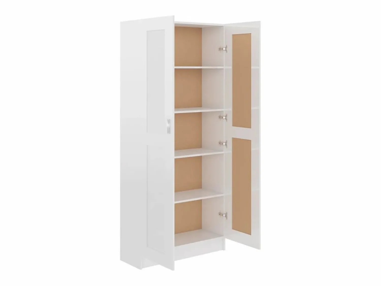 Outlet vidaxl Armario de libros contrachapada brillo 82,5x30,5x185,5cm Blanco