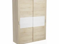 Clearance Armario de Madera con 2 Puertas Correderas y Altillo – Puccini Andersen, Ideal para Dormitorios de Matrimonio e Infantiles, 150x208x55 cm Beige