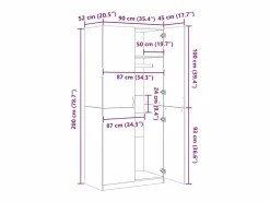 vidaxl Armario de madera contrachapada 90x52x200cm