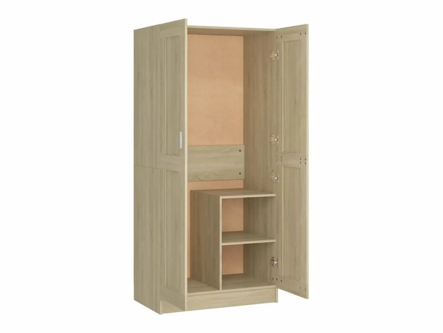 Clearance Armario de madera contrachapada color roble 82,5x51,5x180 cm ES392909 Marru00f3n