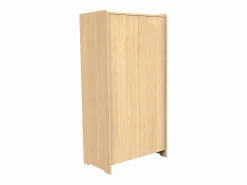 Hot Sauthon Armario de madera de 2 puertas, decoración roble miel Marru00f3n
