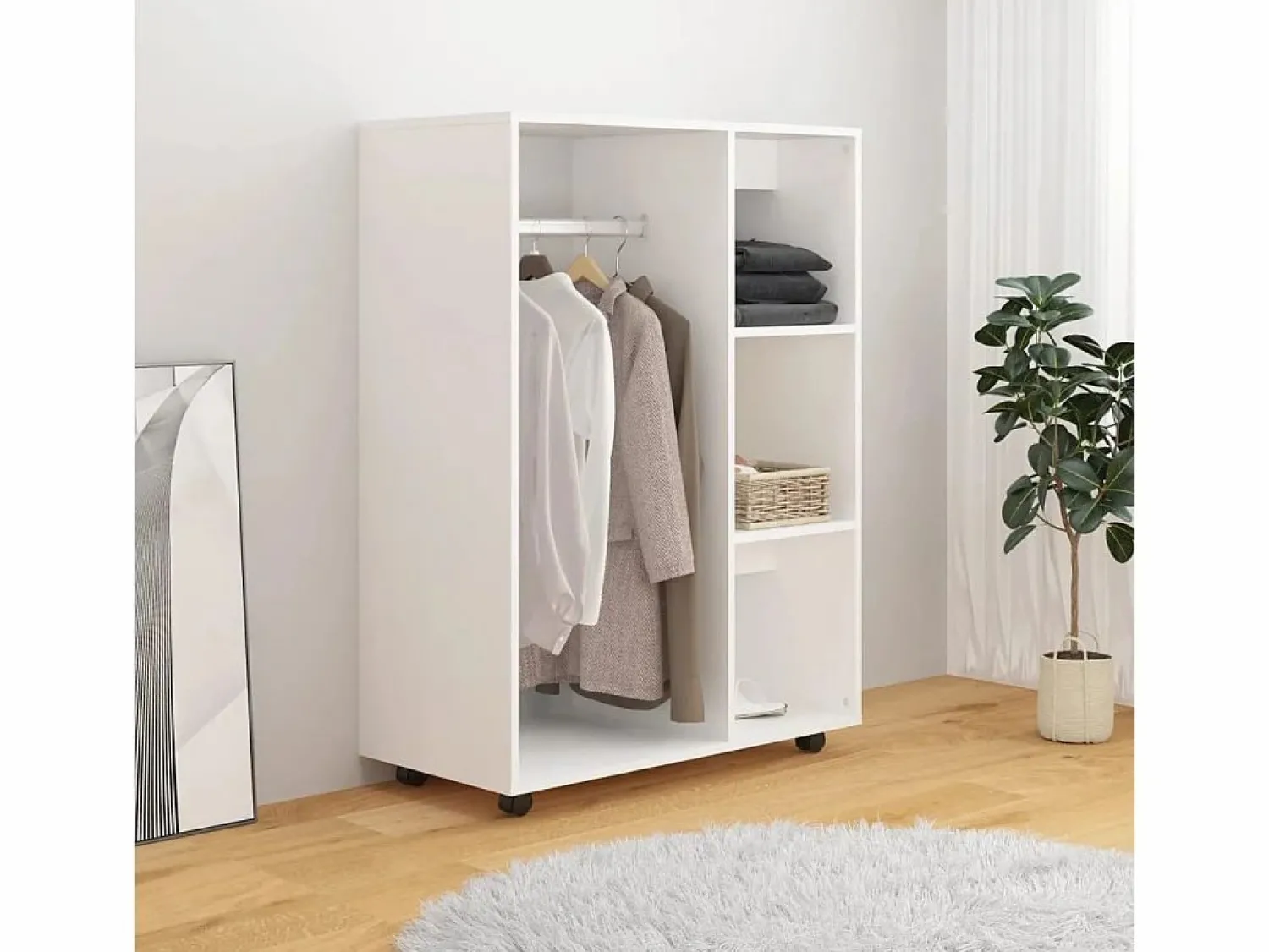 Clearance Armario de madera de ingeniería 80x40x110 cm ES303091 Armario Abierto, Vestidor