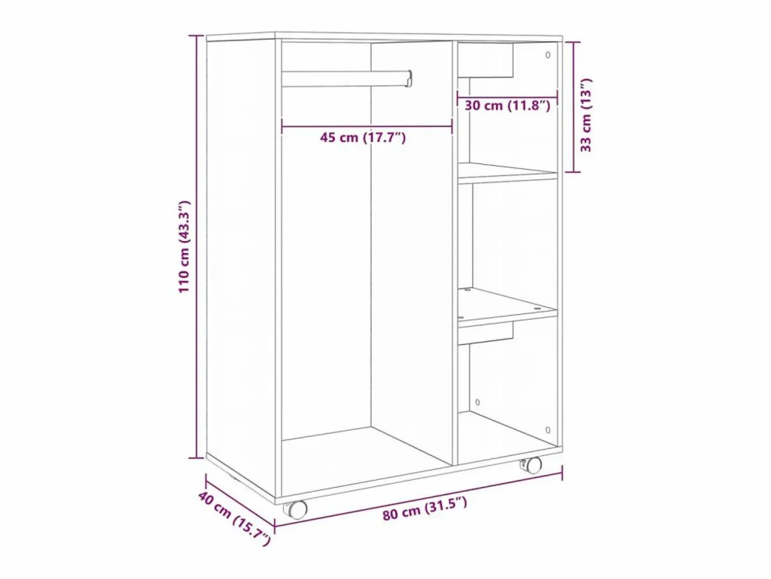 Clearance vidaxl Armario de madera de ingeniería 80x40x110 cm Blanco