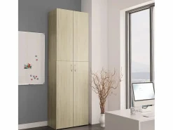 New Armario de oficina contrachapado color roble 60x32x190 cm ES865712 Armario Oficina