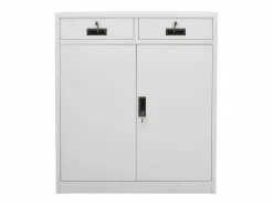 Outlet vidaxl Armario de oficina de acero claro 90x40x102 cm Gris