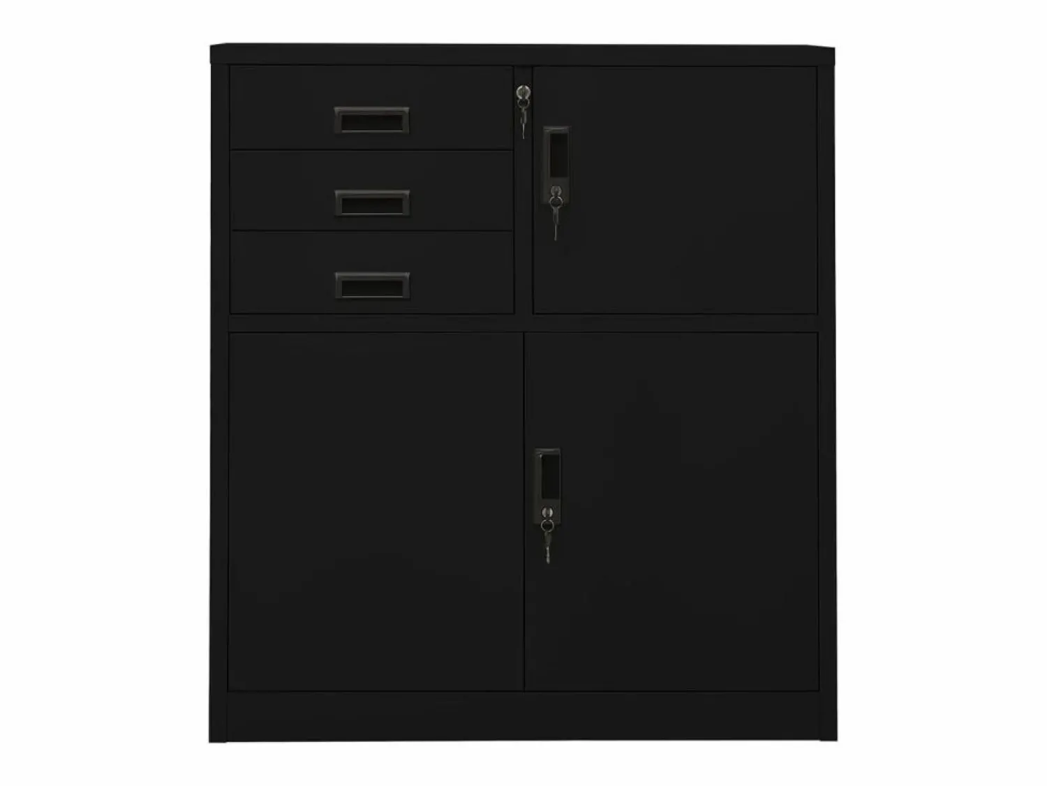 Outlet Armario de oficina de acero 90x40x102 cm ES825072 Negro