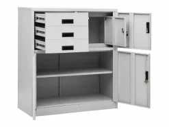 Clearance Armario de oficina de acero claro 90x40x102 cm Cajonera De Escritorio