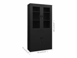 Best vidaxl Armario de oficina de acero 90x40x180 cm Negro