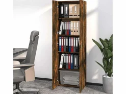 Sale Armario de oficina Roble ahumado 60x32x190 cm Madera de ingeniería Armario Oficina