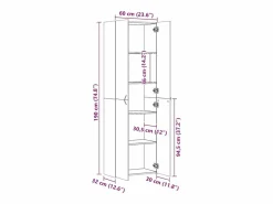 Sale Armario de oficina Roble ahumado 60x32x190 cm Madera de ingeniería Armario Oficina
