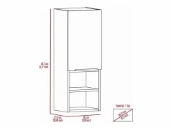 Clearance TuHome Armario de Pared baño Mila, con estantes , 81.71 cm X 29.97 cm X 25.50 cm , / plata Gris