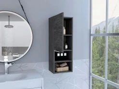 Clearance TuHome Armario de Pared baño Mila, con estantes , 81.71 cm X 29.97 cm X 25.50 cm , / plata Gris