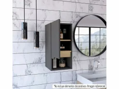 Online Armario de Pared de Baño Laurent, con estantes 62 CM A X 30.1 CM An X 33 CM P. Plomo / Duna Columna De Baño