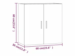 Hot Armario de pared madera contrachapada marrón roble 60x30x60 cm Mueble De Pared Para Baño