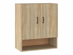 Best Armario de pared madera contrachapada roble sonoma 60x31x70 cm Mueble De Pared Para Baño