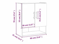 vidaxl Armario de pared madera de ingeniería roble Sonoma 60x31x70 cm