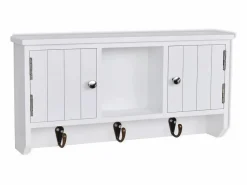 Armario de pared para llaves y joyas con puertas y ganchos ES240177