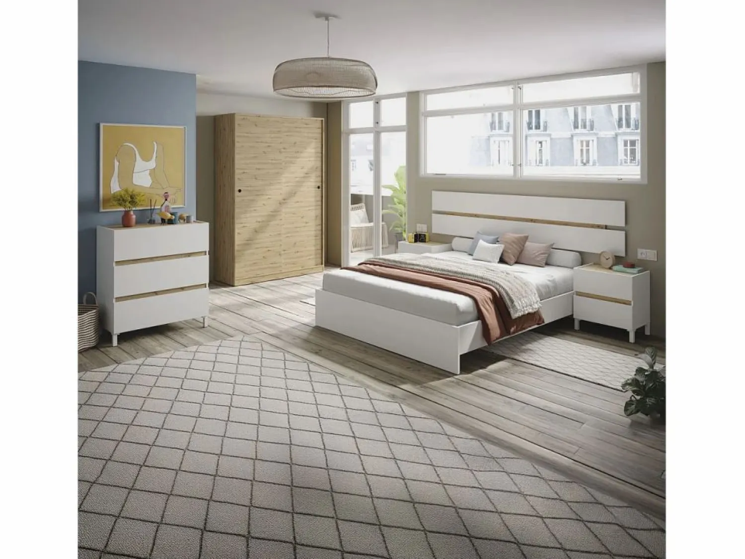 duehome Armario de puertas correderas en roble nodi 120x200 cm Show Roble Nodi Marru00f3n