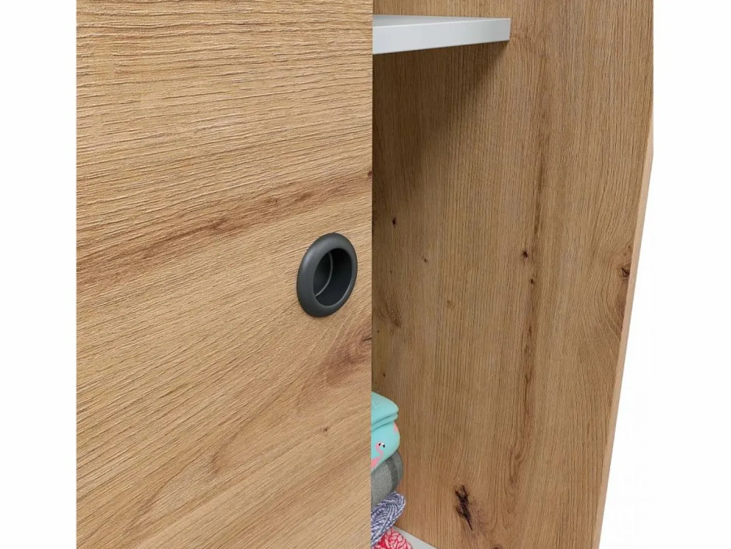 duehome Armario de puertas correderas en roble nodi 120x200 cm Show Roble Nodi Marru00f3n