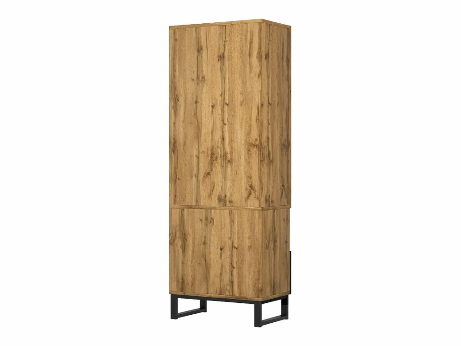 Sale Armario de recibidor con cajón, estantes regulables y perchero, tablero de partículas de madera, color natural y negro (180x38x65 cm) Marru00f3n