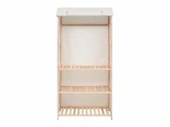 New Armario de ropa de 3 niveles 79x40x170 cm ES657417 Blanco
