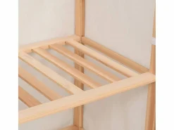 New Armario de ropa de 3 niveles 79x40x170 cm ES657417 Blanco