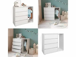 Online Vicco Armario de ropa para niños 120x48x101.9 ruben Blanco